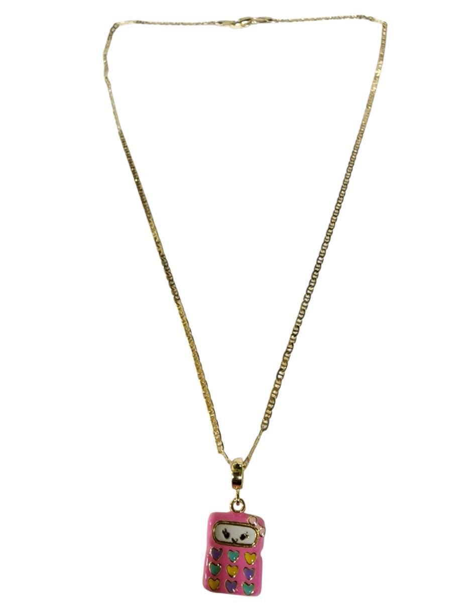 Collar con dije Calculadora de oro laminado 14 K 4