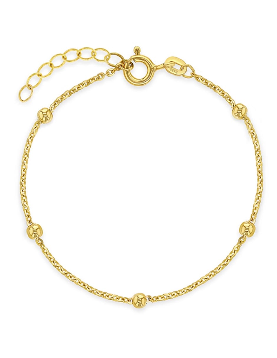 Pulsera de oro 14 k con acabado brillante