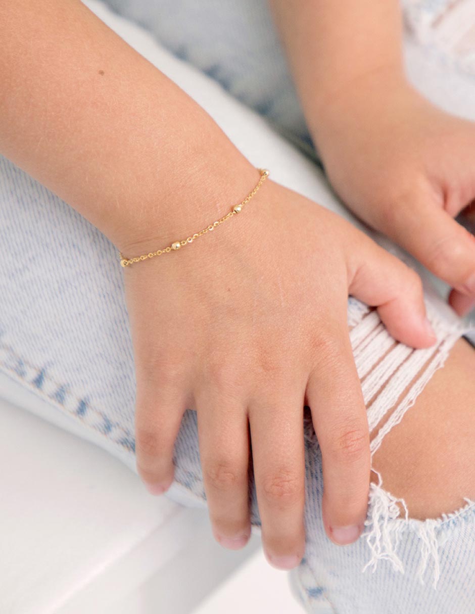 Pulsera de oro 14 k con acabado brillante 3