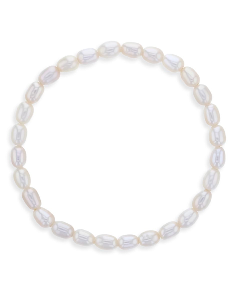 Pulsera de oro con perla 14 K acabado pulido