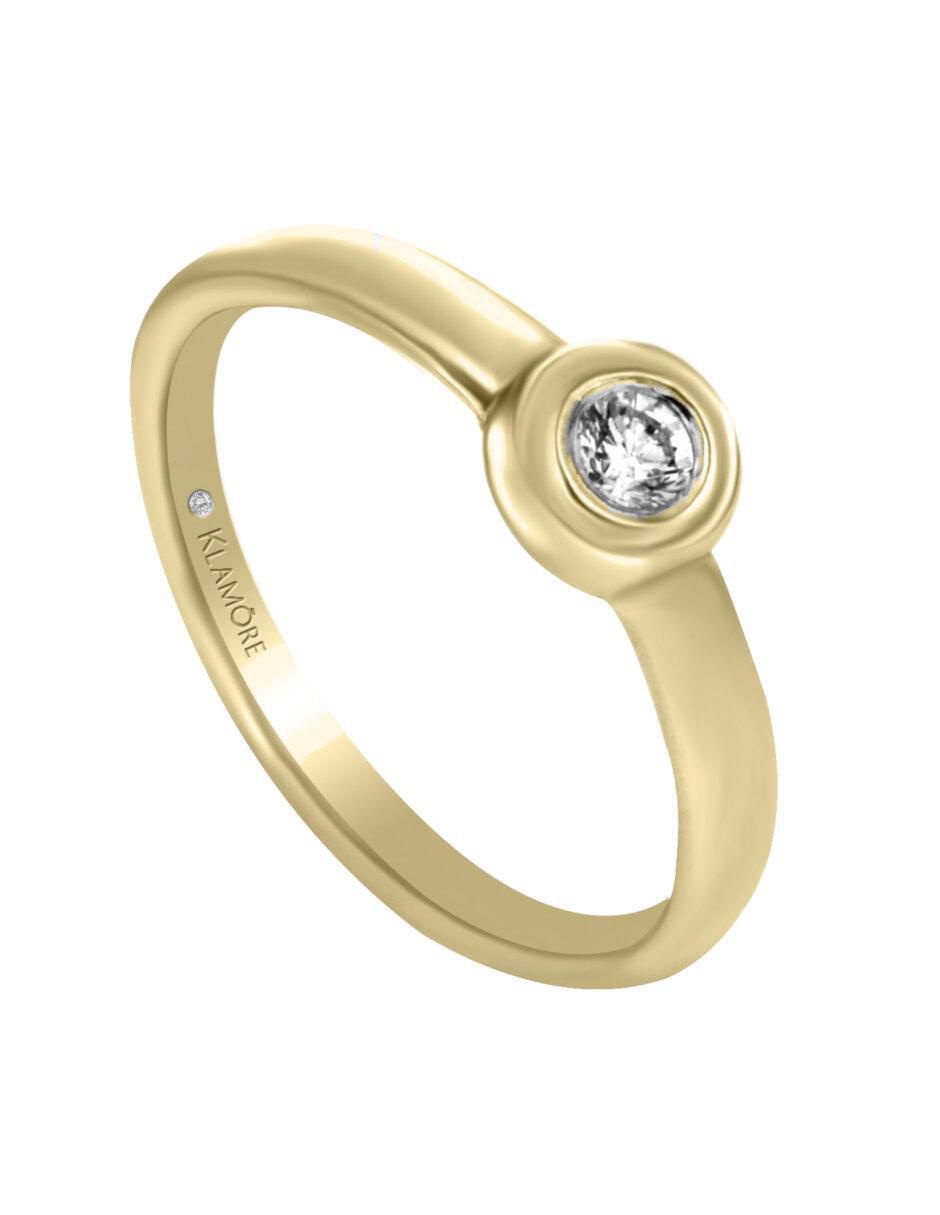 Anillo de compromiso "de" oro 14 k klamore venus diamante