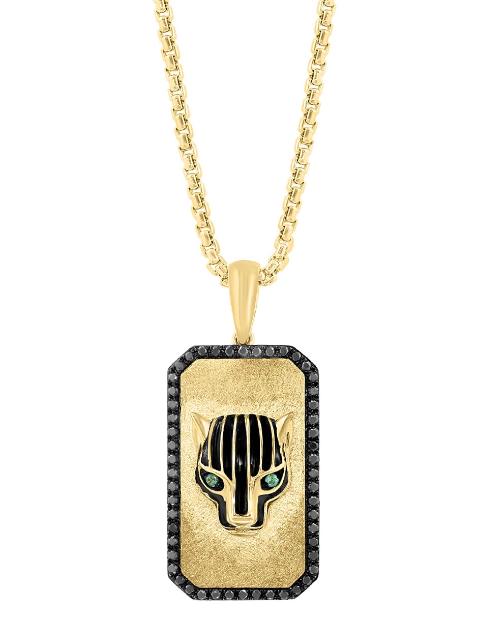 Collar con dije cuadrado de oro amarillo 14 K 2
