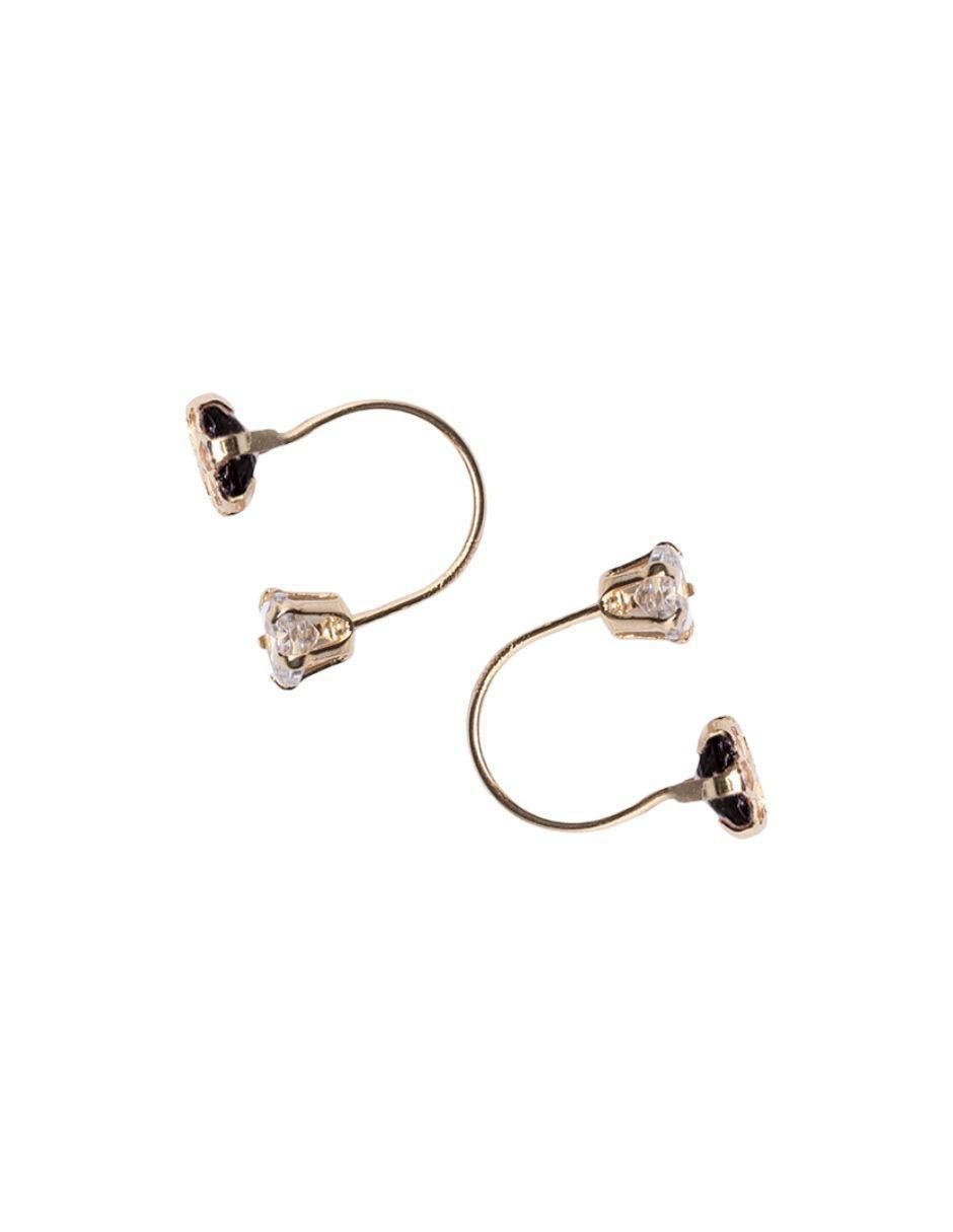 Broqueles de flor de oro 10 K con acabado pavé zirconia