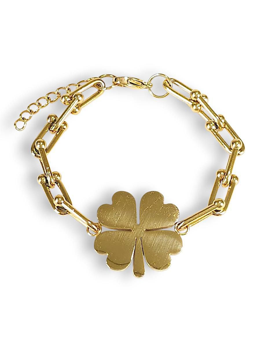 Collar, pulsera, anillo y aretes de trébol 5