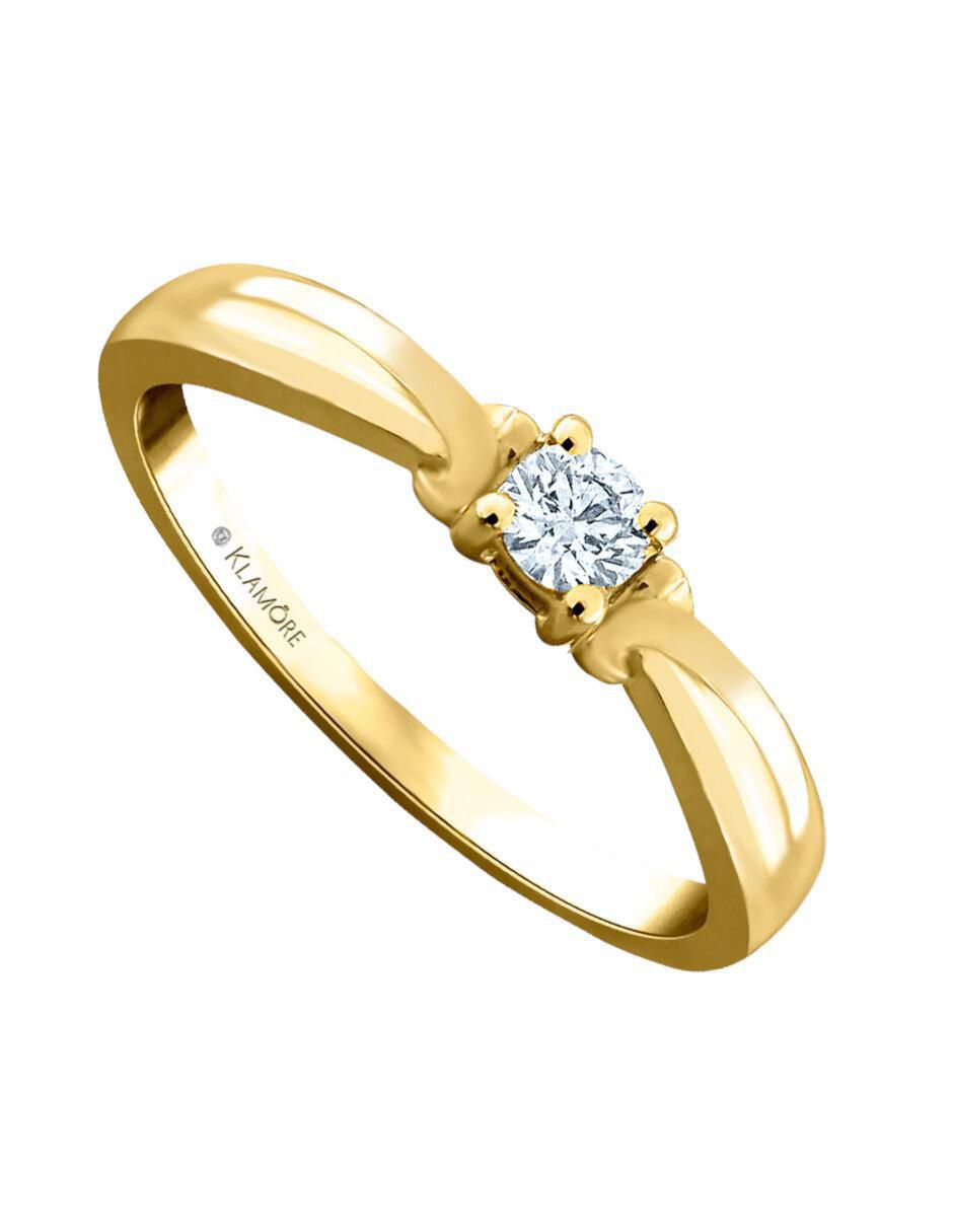 Solitario "de" oro 14 k klamore esther diamante