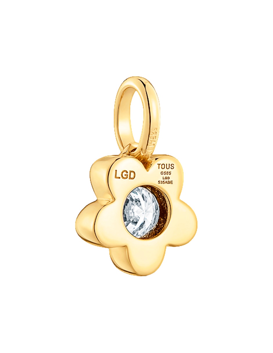 Dije de flor lili motives lgd de oro amarillo 14 K diamante 3