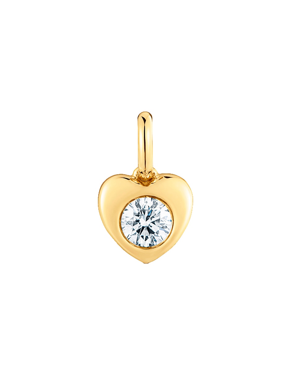 Dije de corazón lili motives lgd de oro amarillo 14 K diamante