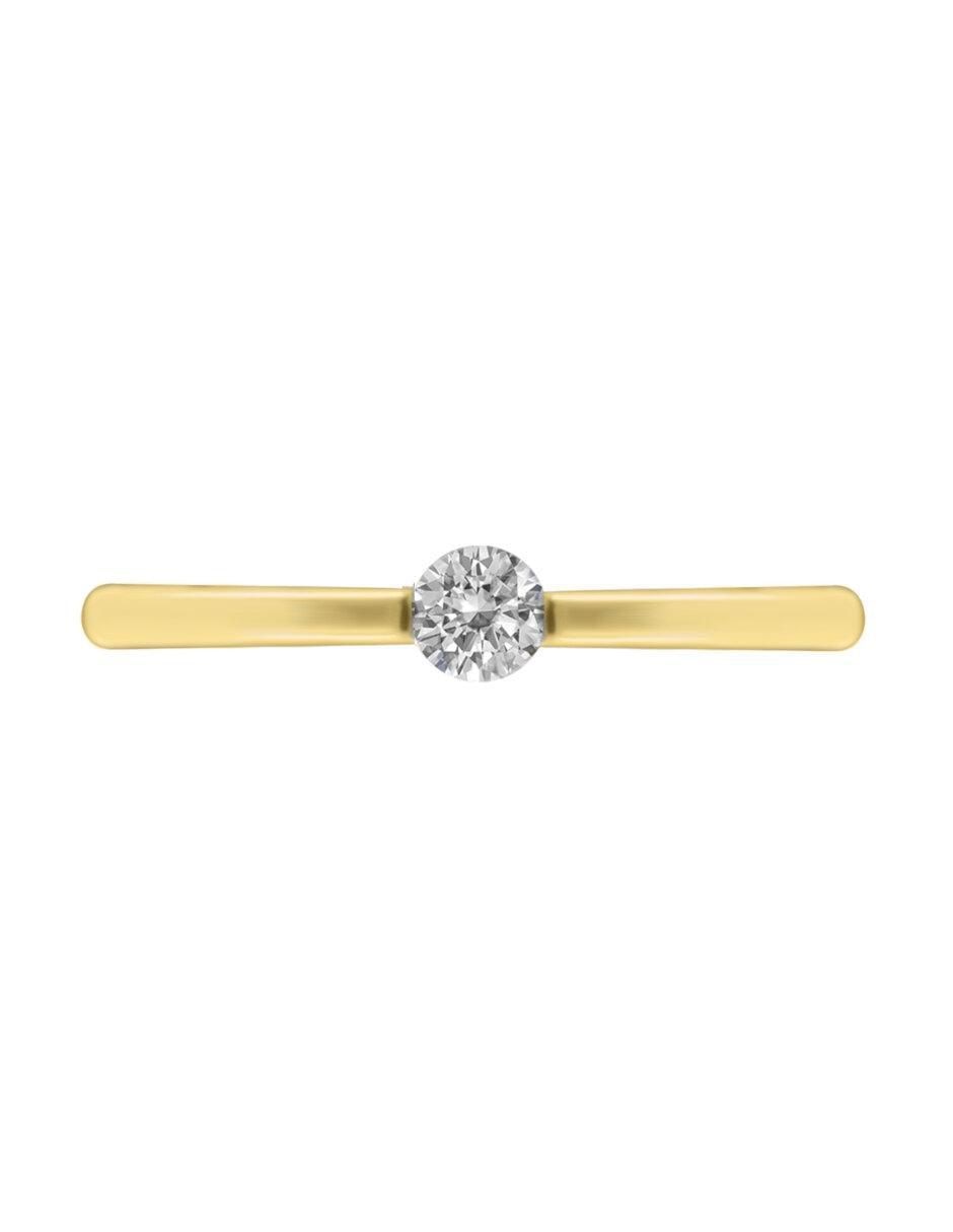 Anillo de compromiso de oro 14 k Adila diamante