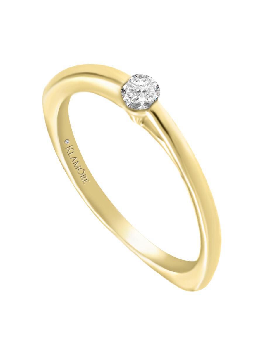 Anillo de compromiso "de" oro 14 k klamore adila diamante