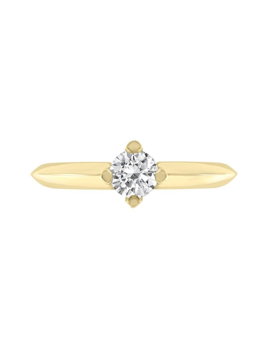 Solitario de oro 14 k Celene diamante