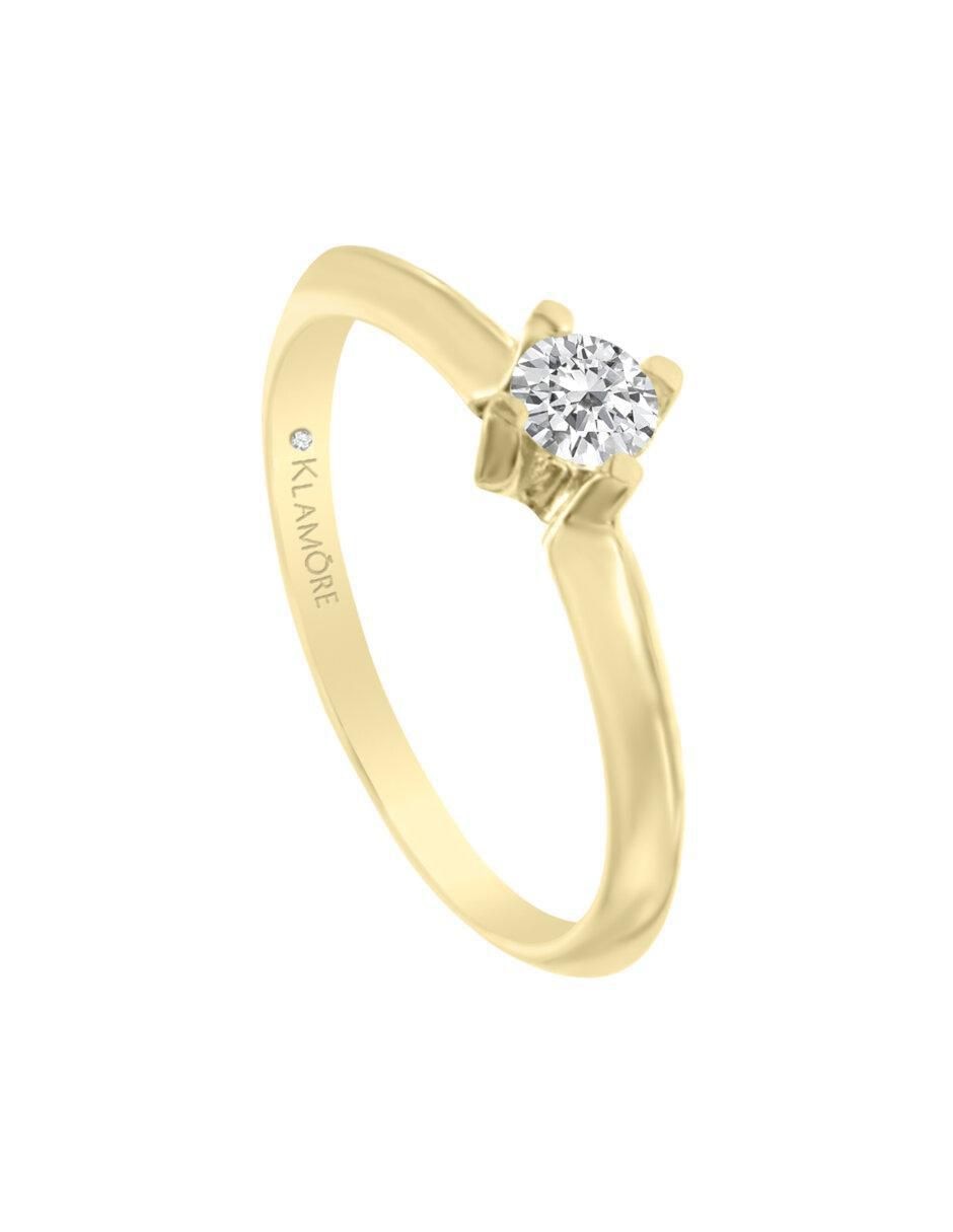 Solitario "de" oro 14 k klamore celene diamante