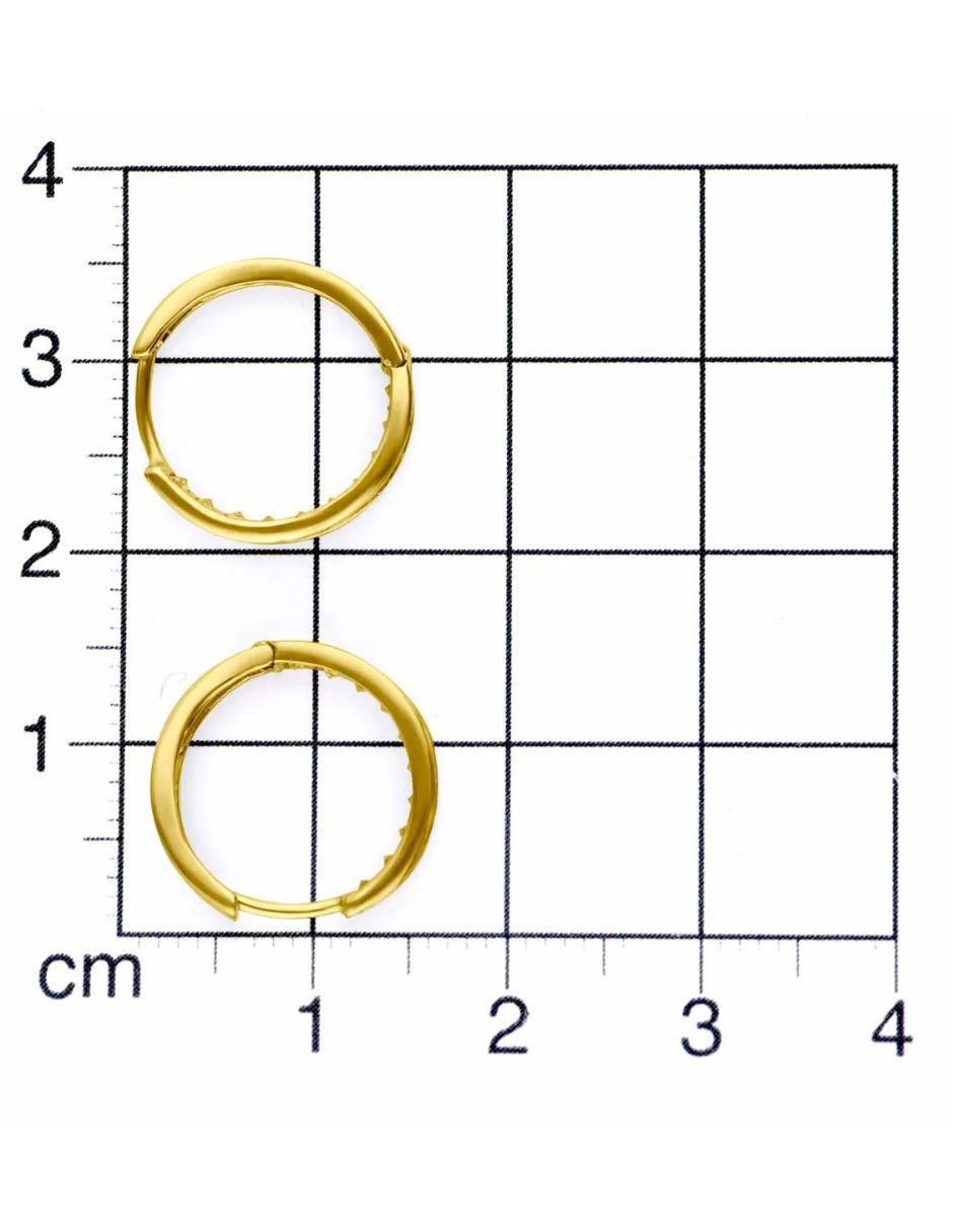 Arracadas de oro amarillo 14 K con acabado pavé zirconia 4