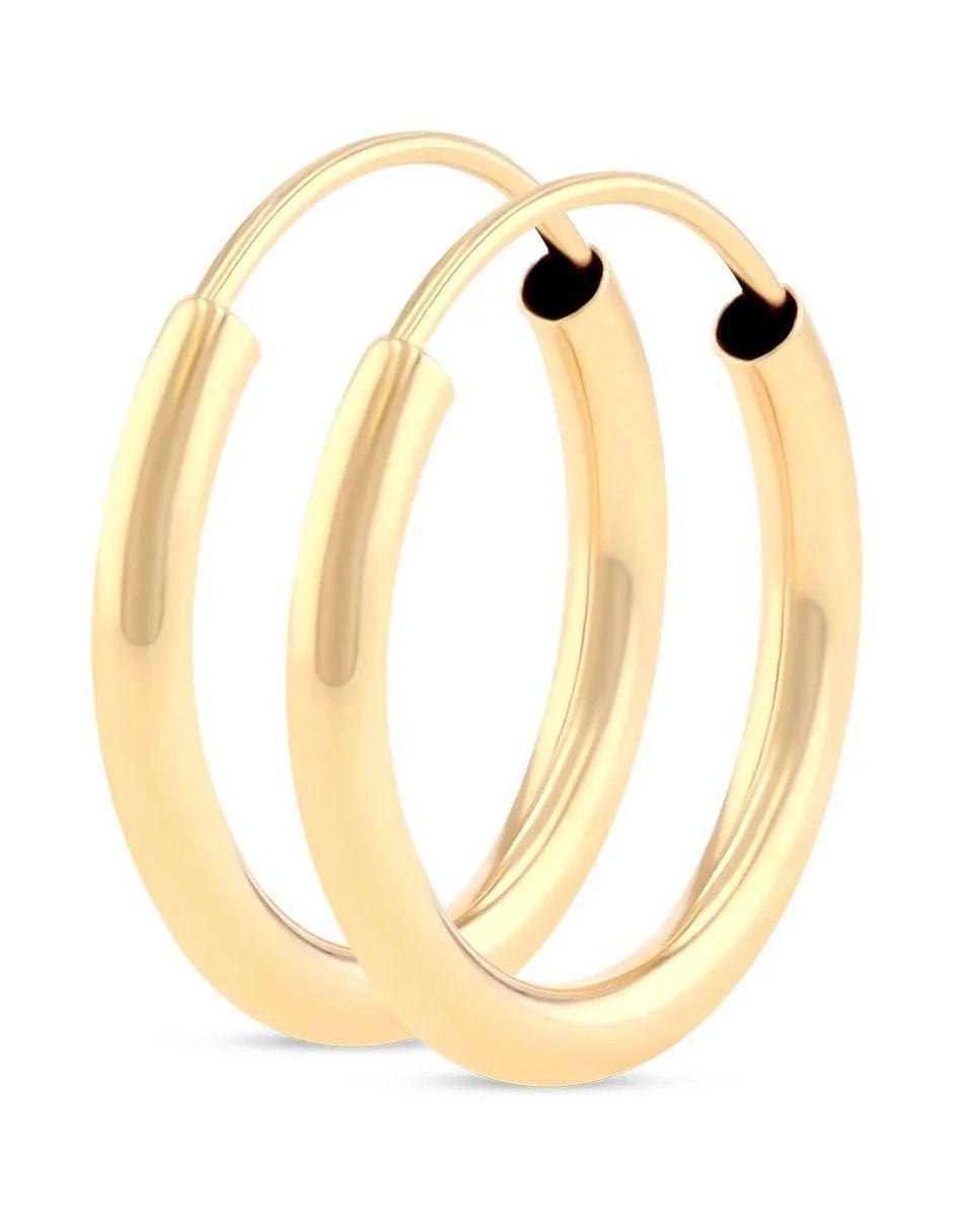 Arracadas de oro amarillo 14 k con acabado brillante
