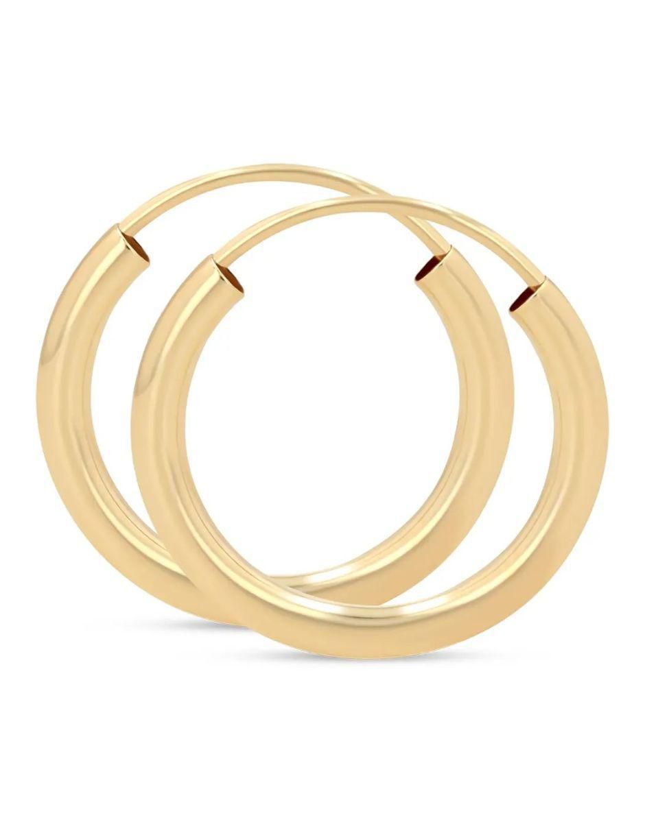 Arracadas de oro amarillo 14 k con acabado brillante 3