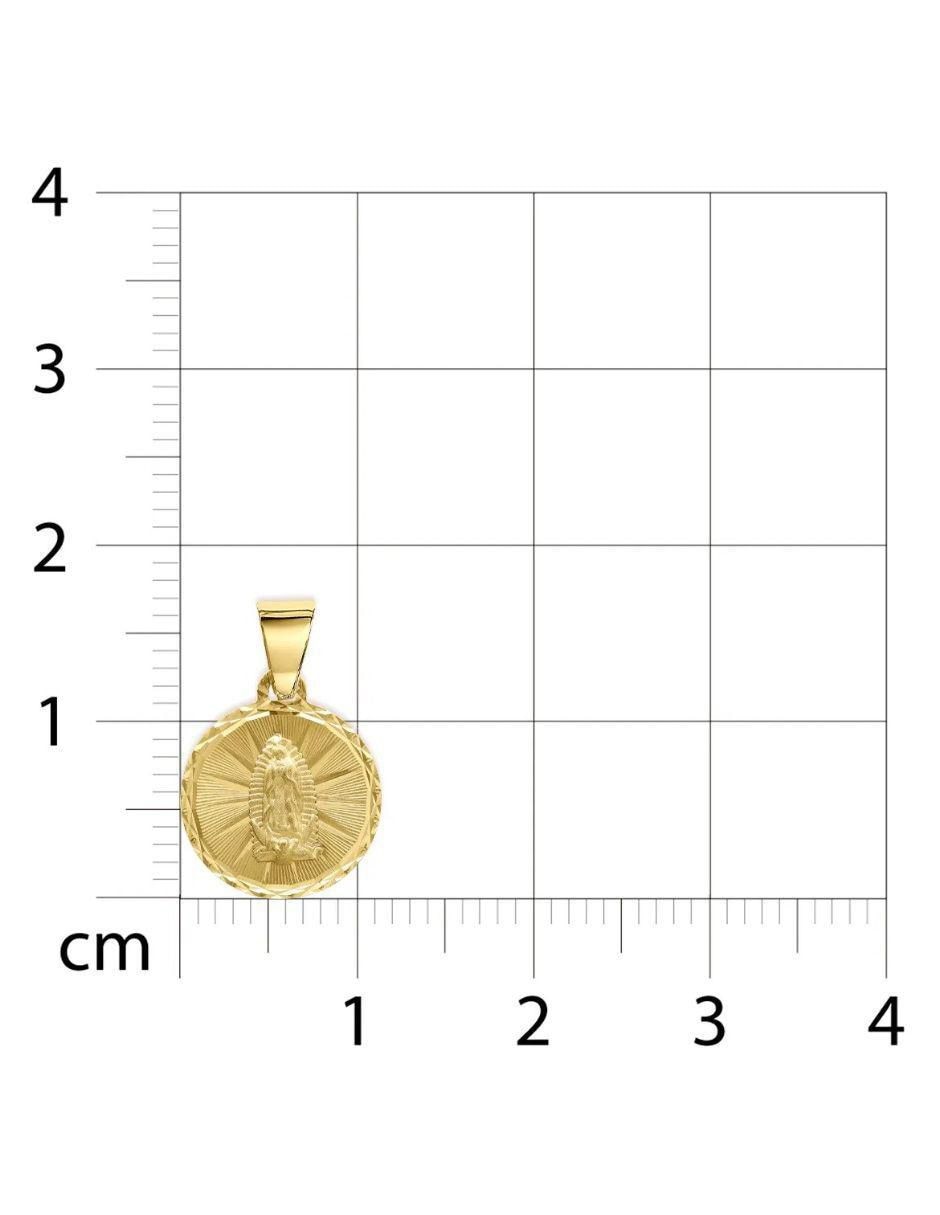 Medalla circular virgen de guadalupe de oro amarillo 14 K 3
