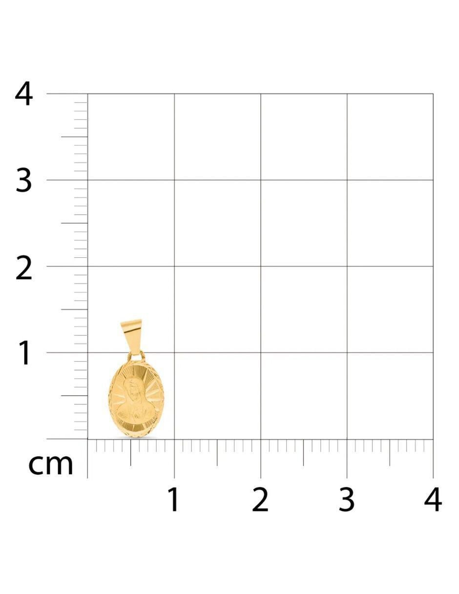 Medalla ovalada virgen de guadalupe de oro amarillo 14 K 3