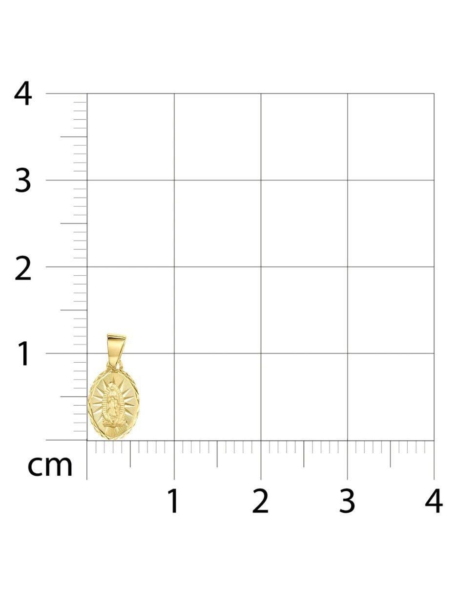 Medalla ovalada virgen de guadalupe de oro amarillo 14 K 4