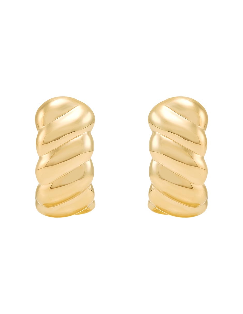 Aretes cortos de oro 14 K con acabado pulido
