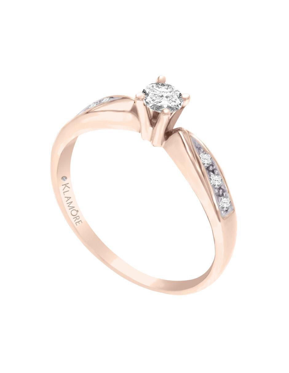 Anillo de compromiso de oro 14 k Amali diamante 5