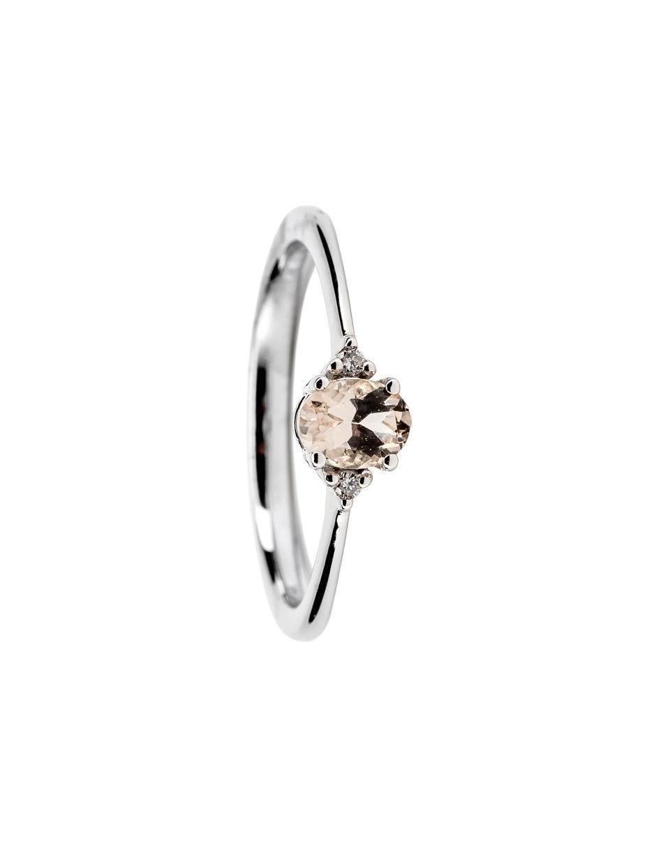 Anillo 14 k de oro morganita troquelado 2
