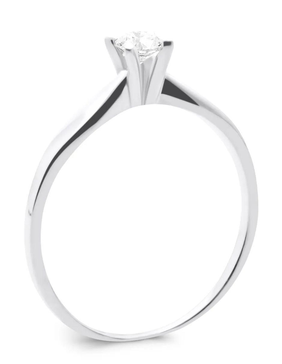Solitario de oro blanco 14 k diamante 3