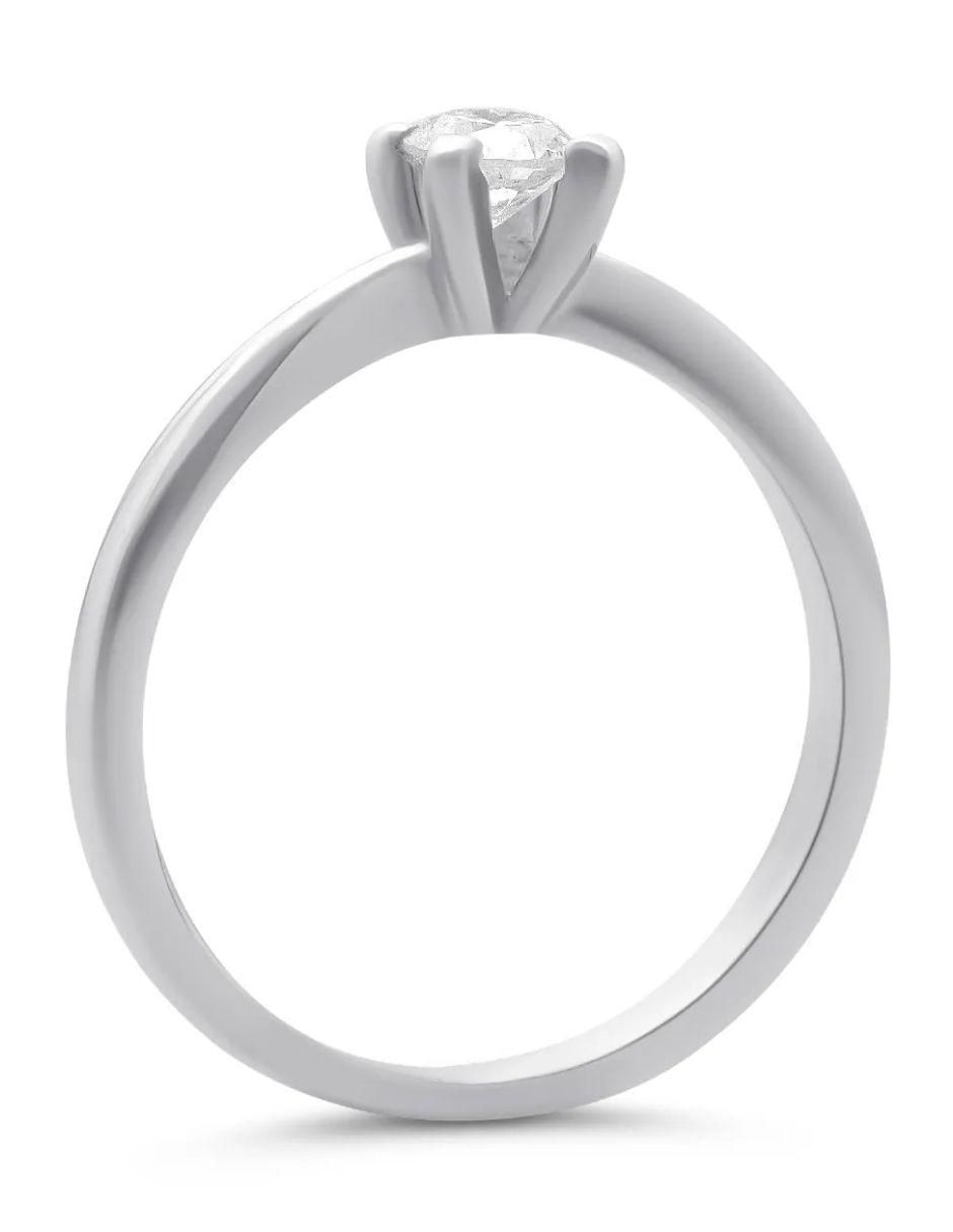 Solitario de oro blanco 14 k diamante 3