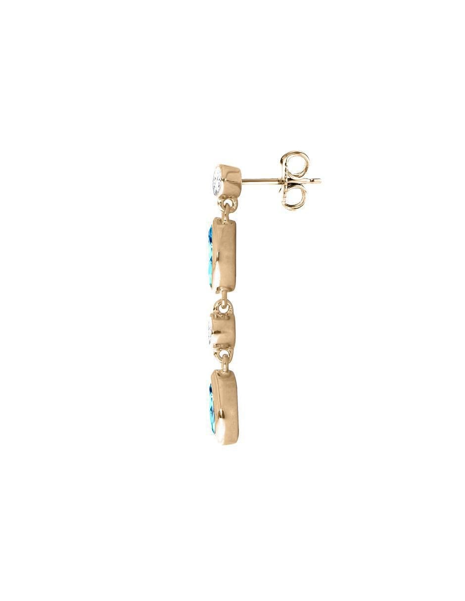 Largos "de (si aplica)" gota no aplica lucie no aplica "de" oro 14 k "con acabado" texturizado topacio y diamante