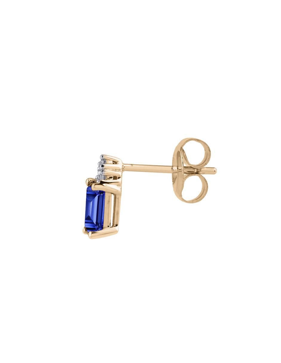 Piercing rectangulares de oro 14 K con acabado Texturizado Tanzanita 2