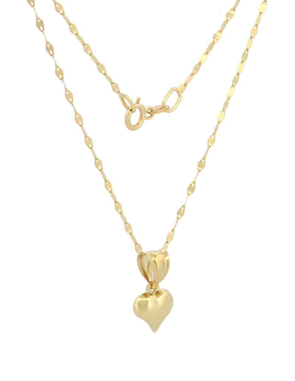 Collar de corazón de oro 14 K 3