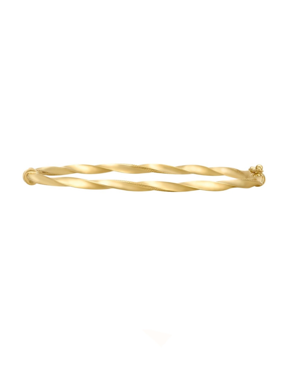 Brazalete de oro amarillo 14 k con acabado pulido 2