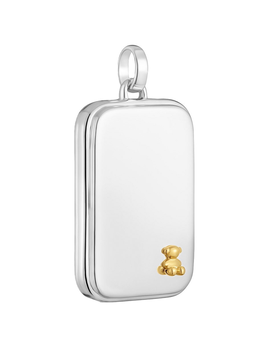 Dije rectangular man de plata P 925 2
