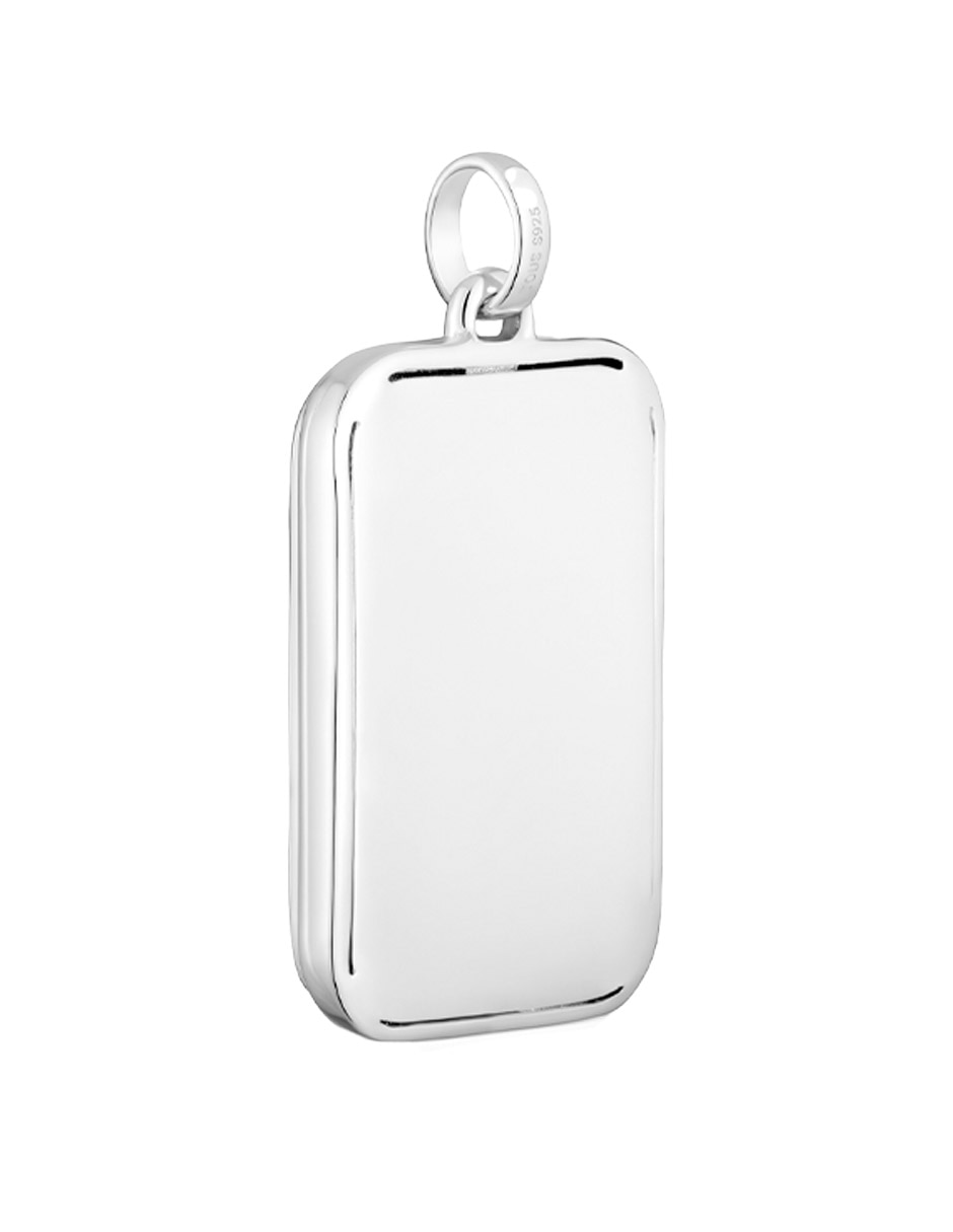 Dije rectangular man de plata P 925 3