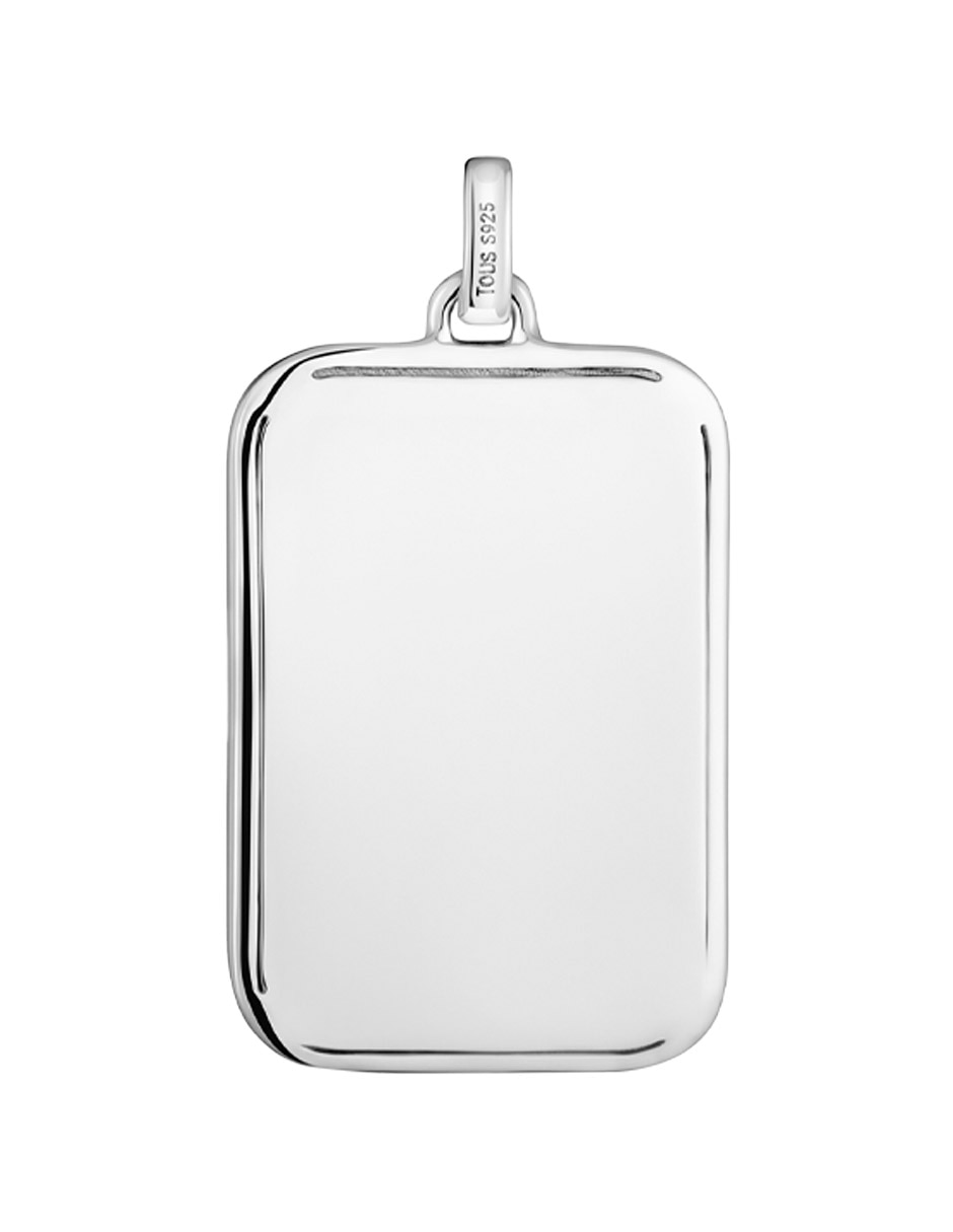 Dije rectangular man de plata P 925 4