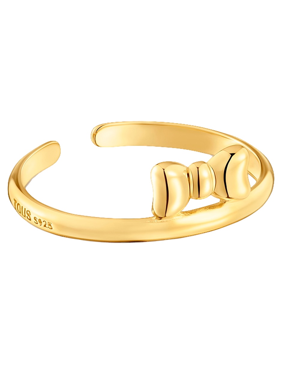 Anillo de moño Ribbon de plata P 925 con acabado baño de oro Anillo de moño Ribbon de plata P 925 con acabado baño de oro
