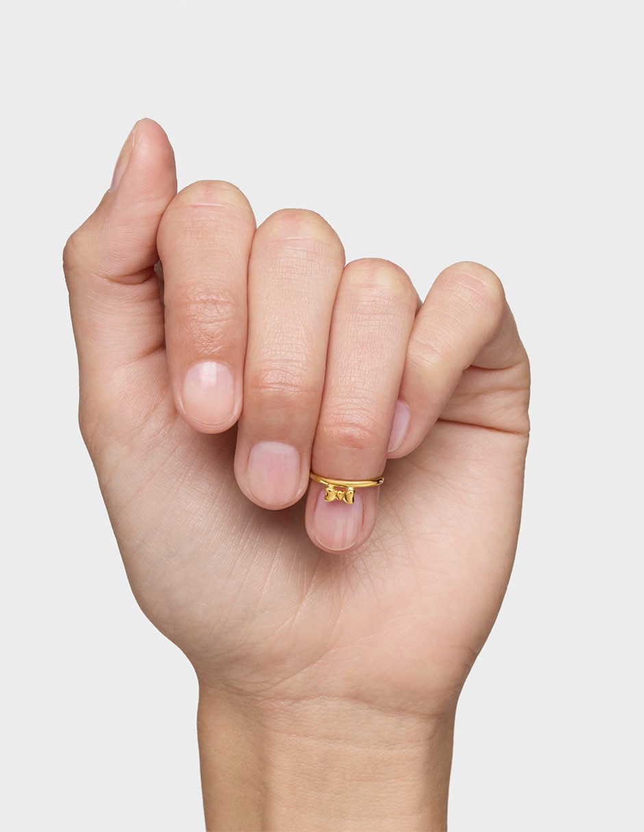 Anillo de moño Ribbon de plata P 925 con acabado baño de oro 5