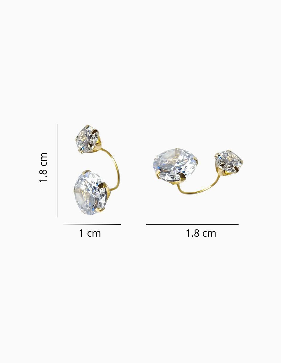 Broqueles de oro 14 K con acabado pavé zirconia 4