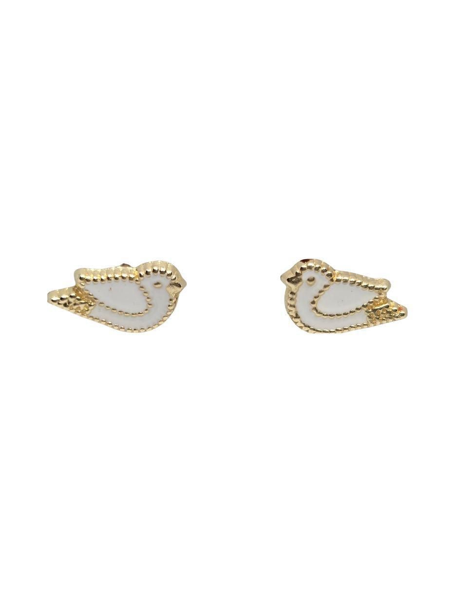 Broqueles de Pájaro de oro 14 K con acabado esmaltado Broqueles de Pájaro de oro 14 K con acabado esmaltado