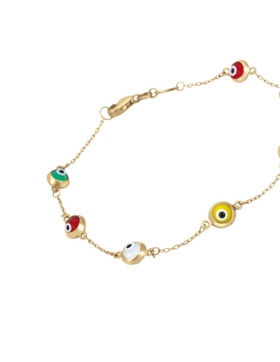 Pulsera de oro amarillo 14 k con acabado pulido 2