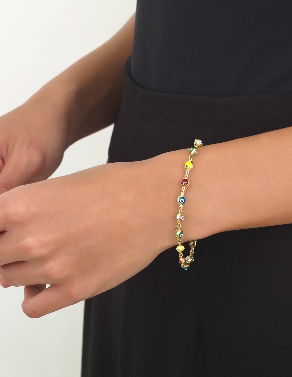 Pulsera de oro amarillo 14 k con acabado pulido 3