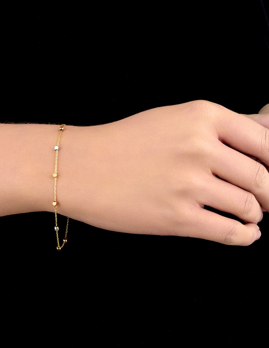 Pulsera de oro amarillo 14 k con acabado pulido 3