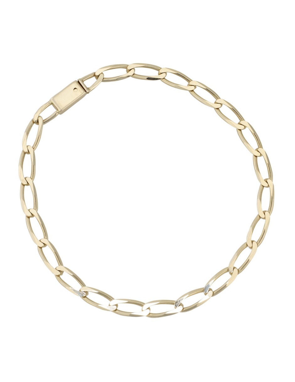 Pulsera de oro amarillo 14 k con acabado pulido Pulsera de oro amarillo 14 k con acabado pulido
