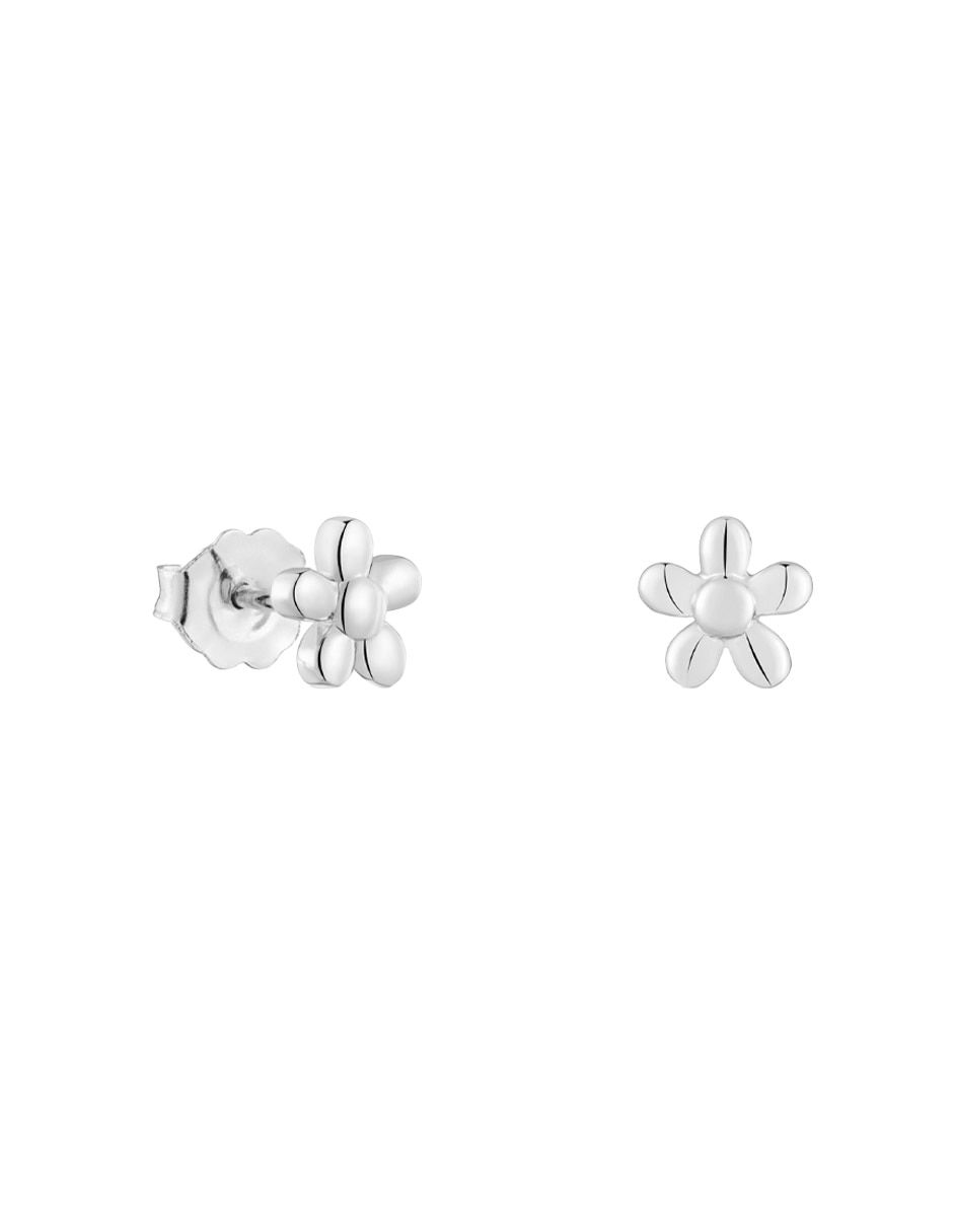 Broqueles de flor Motivos de plata P 925 con acabado brillante Broqueles de flor Motivos de plata P 925 con acabado brillante