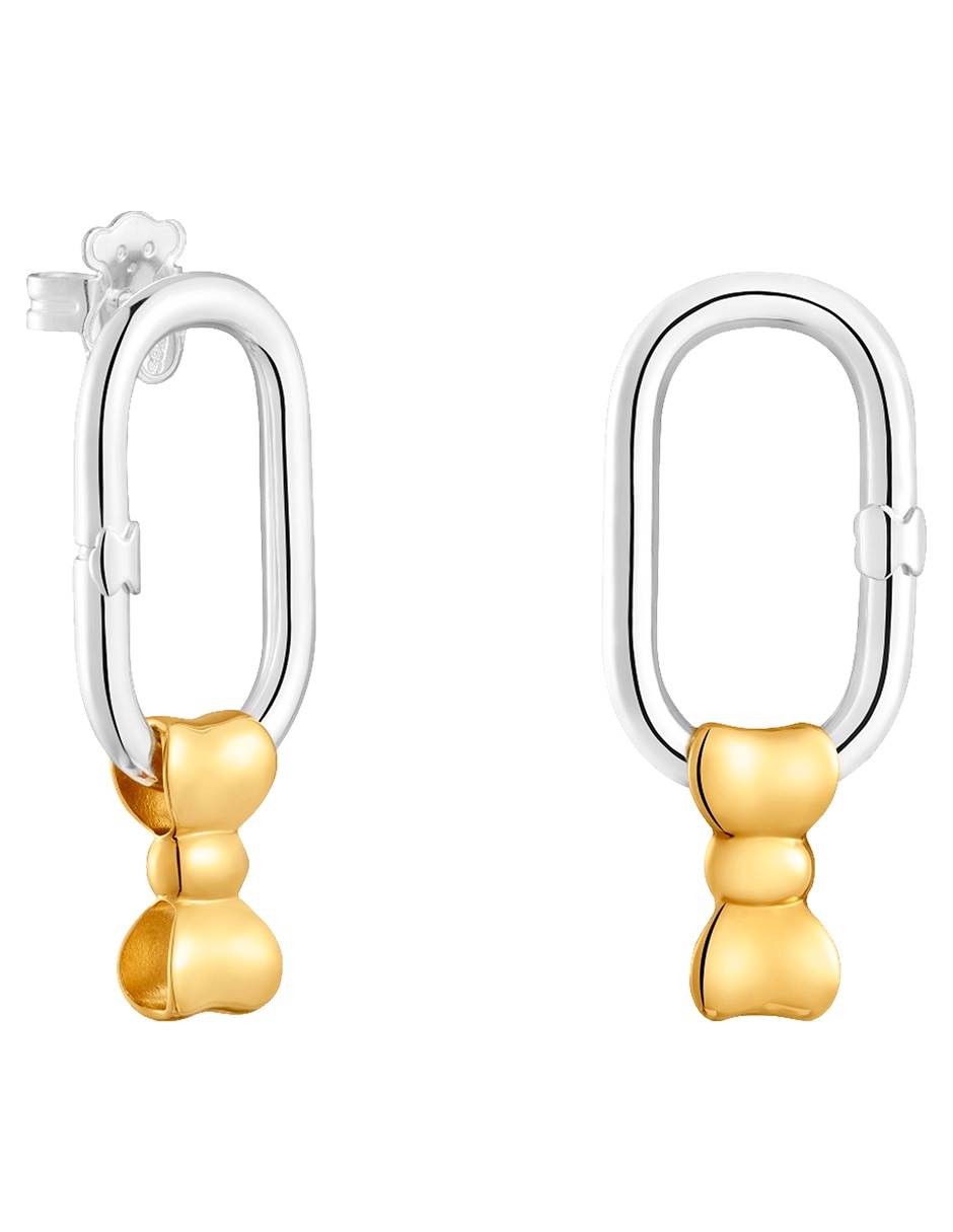 Aretes largos Ribbon de plata P 925 con acabado brillante