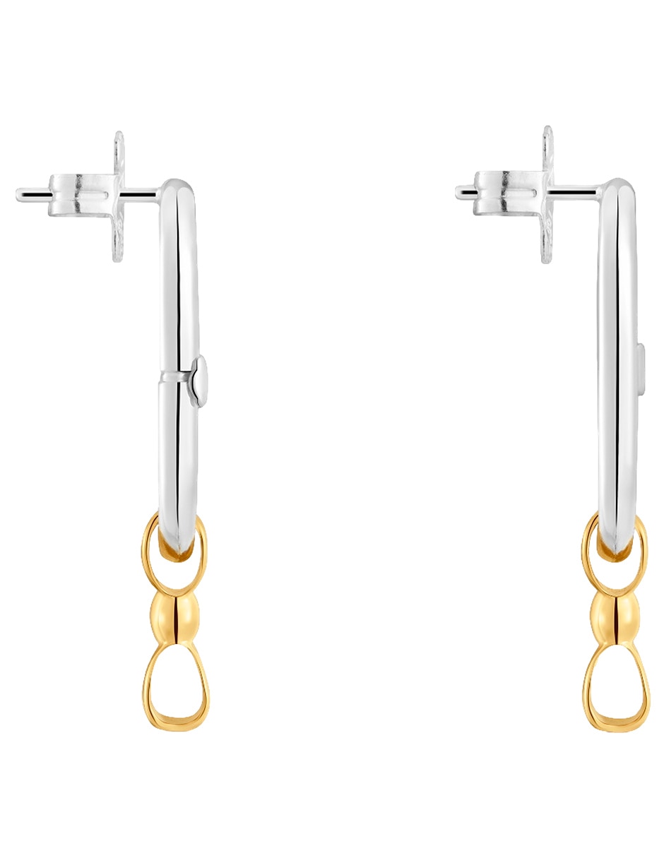 Aretes largos Ribbon de plata P 925 con acabado brillante 2