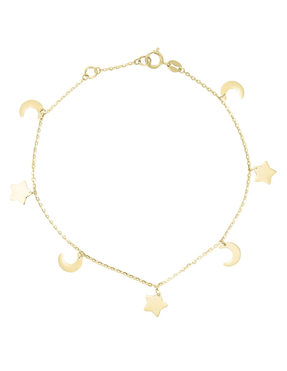Pulsera de oro amarillo 14 k con acabado pulido Pulsera de oro amarillo 14 k con acabado pulido