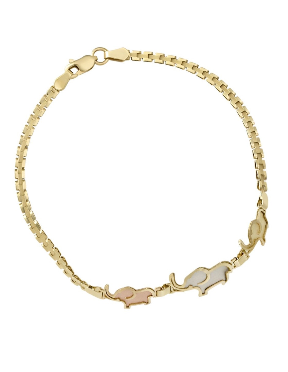 Pulsera de oro amarillo 14 k con acabado pulido