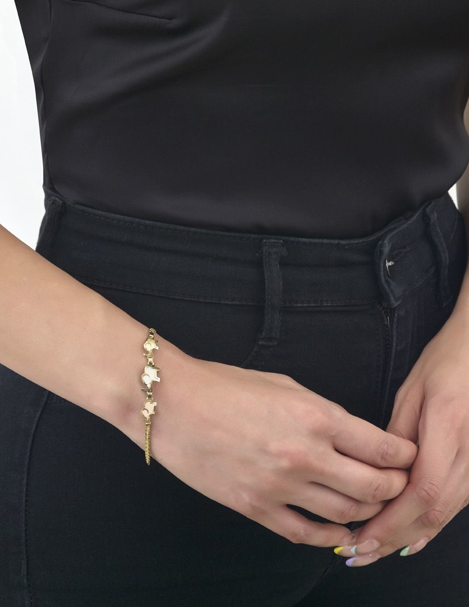 Pulsera de oro amarillo 14 k con acabado pulido 3