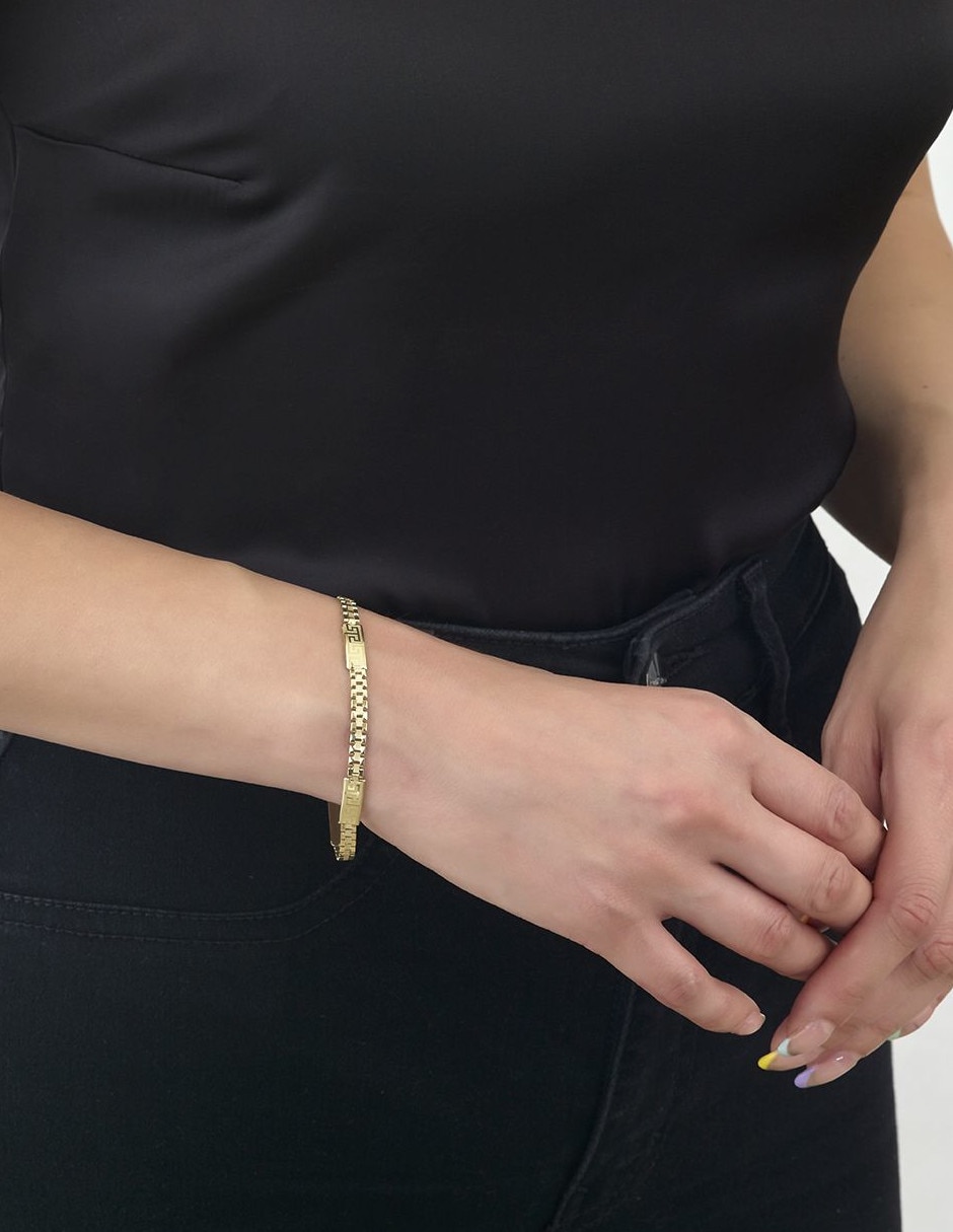Pulsera de oro amarillo 14 k con acabado pulido 3
