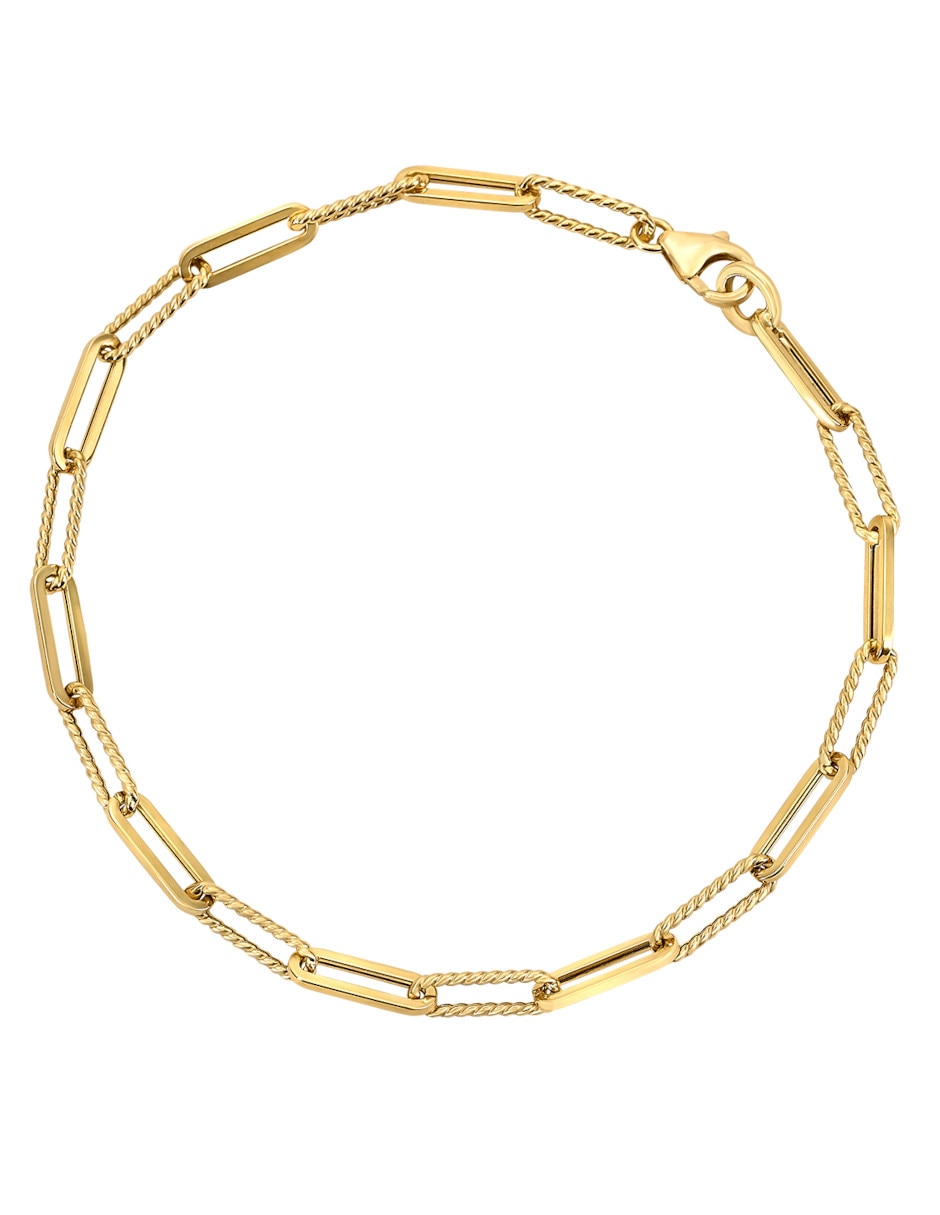 Pulsera de oro amarillo 14 k con acabado pulido Pulsera de oro amarillo 14 k con acabado pulido