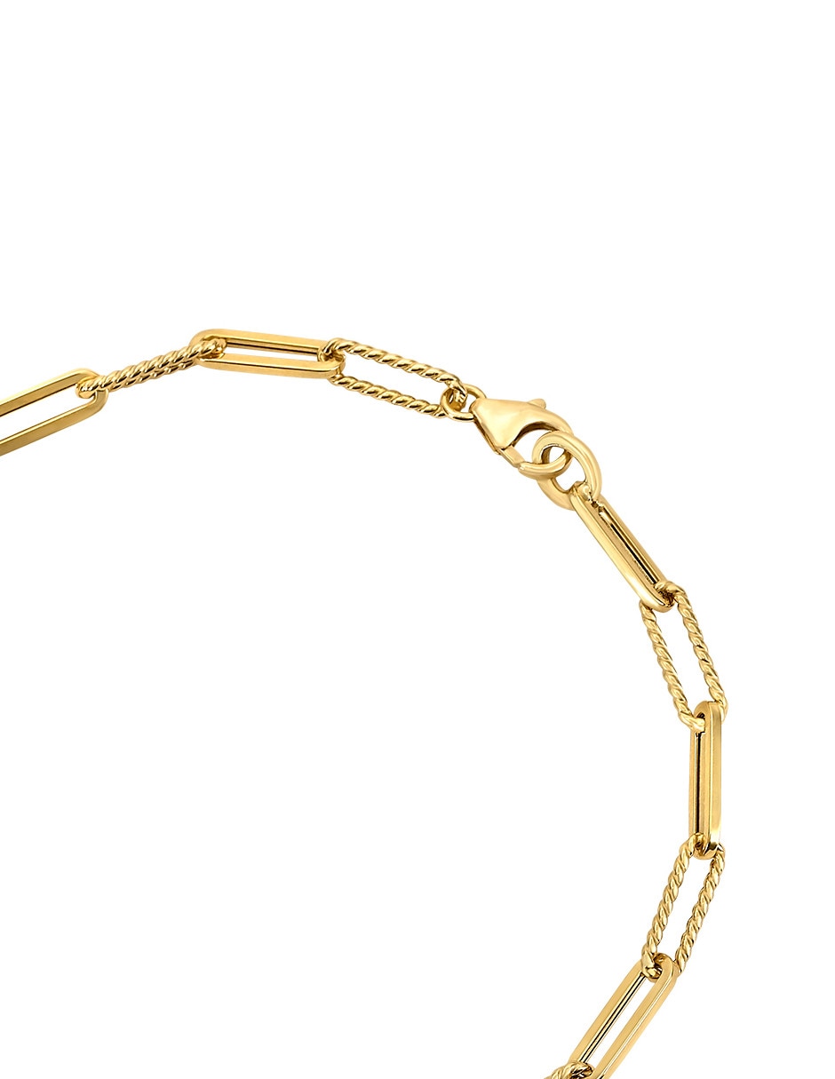 Pulsera de oro amarillo 14 k con acabado pulido 3